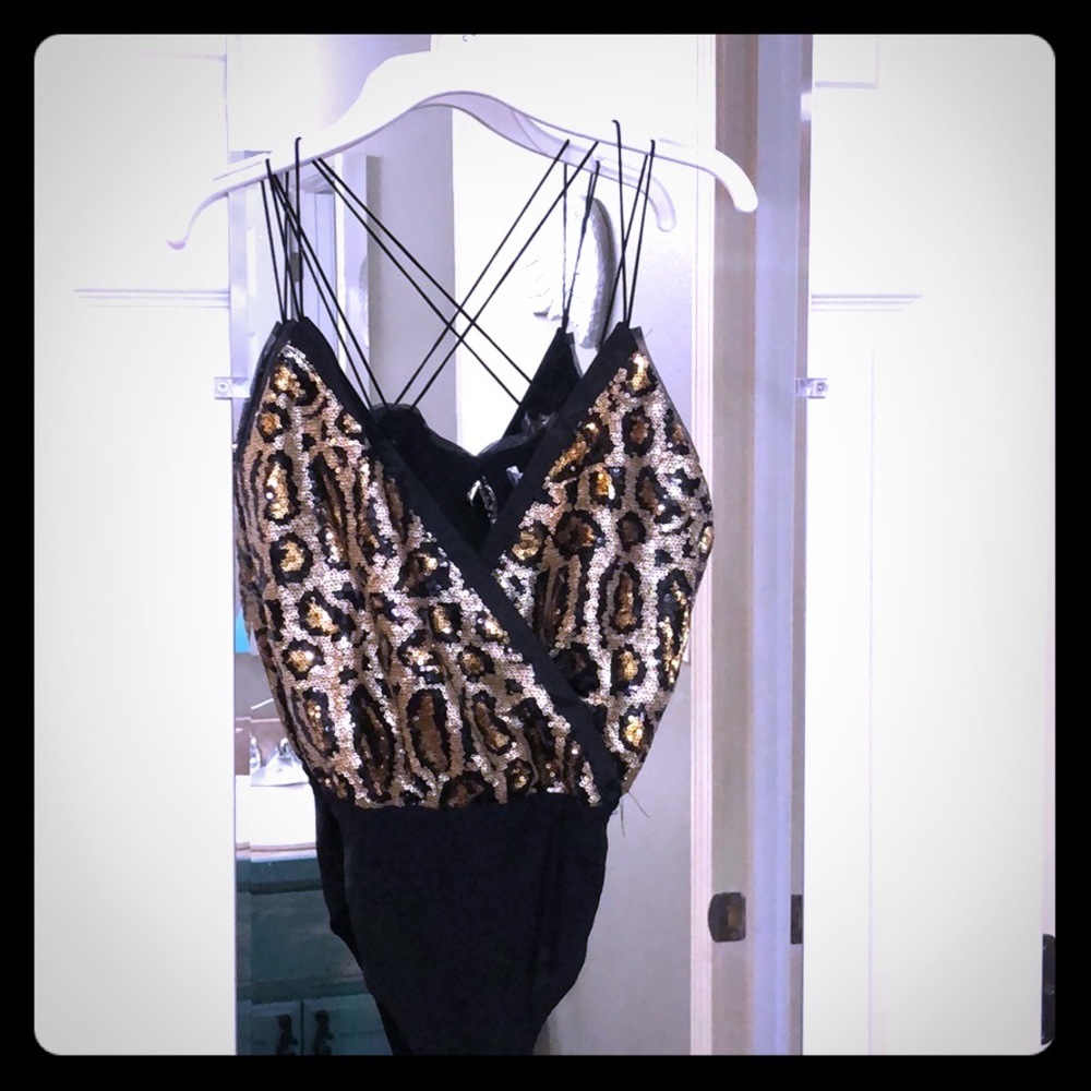 Leopard sequin bodysuit